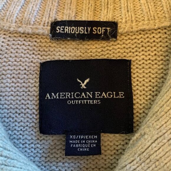 American Eagle *Seriously Soft* Knit 1/4 Button up sweater - Mens Size XS - Picture 6 of 10